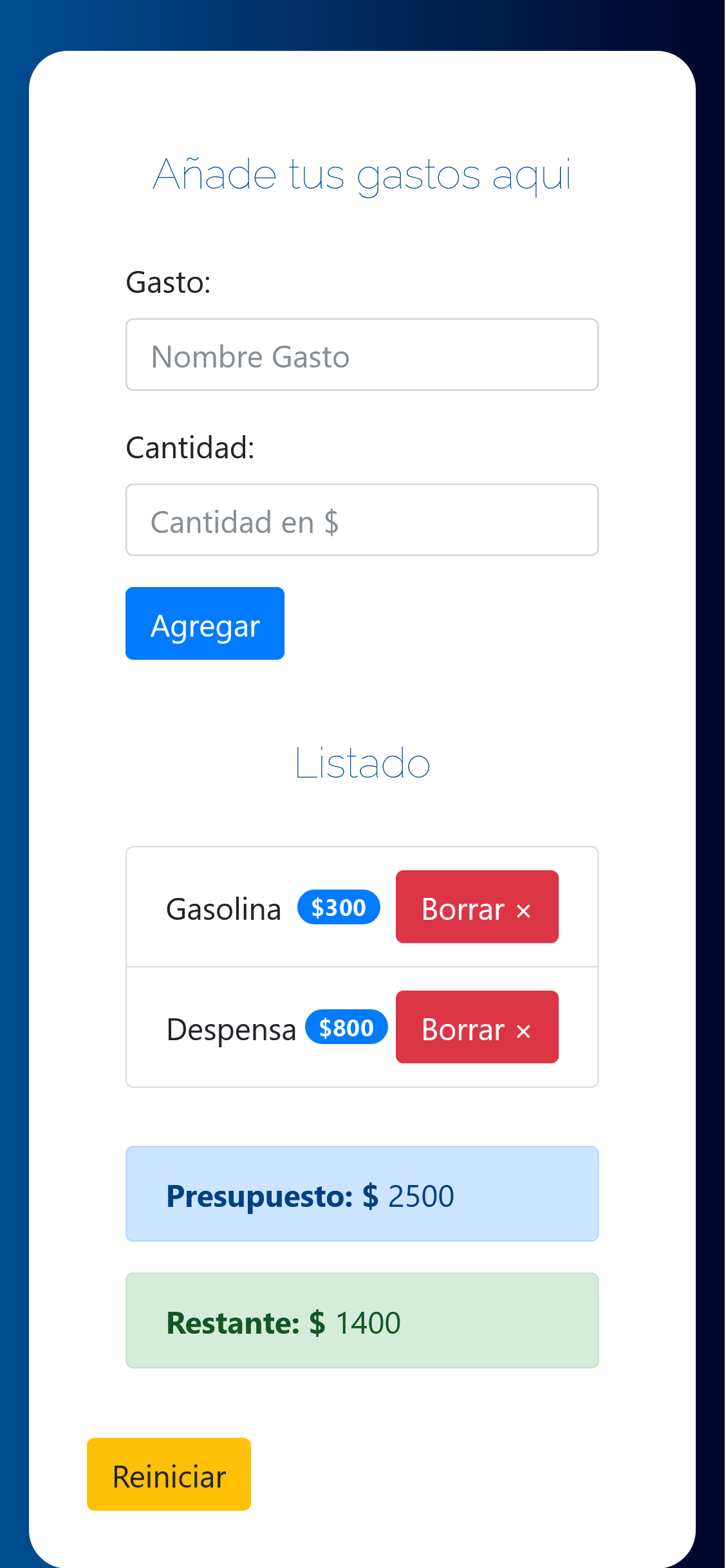 Controlador de Gastos